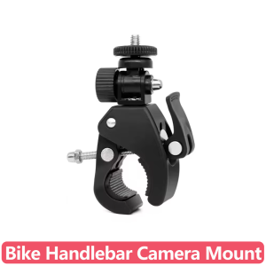 Bike Handlebar Camera Mount Clamp with 360° Rotation Ball Head 1/4" Screw for GoPro Hero 13 12 11 10 Insta360 DJI Action Camera