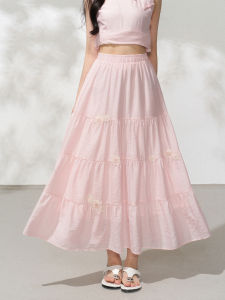 KEIKO | Slimming Pink Mini Floral Embroidered A-Line Skirt