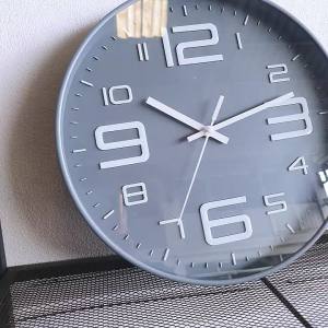 นาฬิกาแขวนผนัง12นิ้ว กระจกใส นาฬิกา 3D เลขชัดเรียบง่ายทันสมัยทรงกลม เข็มเดินเรียบ เสียงเงียบ นาฬิกาติดผนัง STD