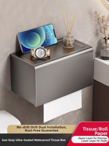 Waterproof Wall-Mounted Hole-Free Toilet Paper Holder