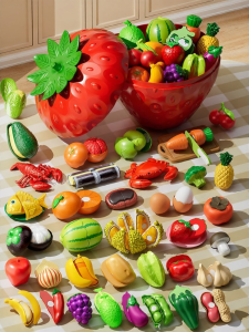YISBRO | Toddler Fruit and Vegetable Slicing Toy Set 4 Pieces