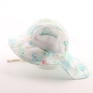 Baby Sun Hat Summer Thin Fashion Large Brim Infant Sunglasses Fishing Cap Girls Net Shoulder Covering Sunshade Cap Casual Cotton Blend Fabric
