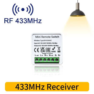 Szaoju 433HMz Wireless Round Button Remote Mini Receiver 110V 220V 240V RF Safey Switch Module 2200W Fr Home LED Lamp Bulb
