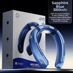 Portable Neck Fan 2023 New Model Small Size Leafless USB Powered Neck Hanging Fan Fresh Style for Everyone Home Use