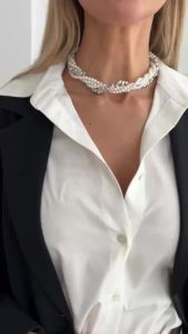 Ingemark | Ingemark Elegant Multi-Layer Imitation Pearls Chokers Necklaces Women Exquisite Sliver Color CCB Neck Accessories New Jewellery