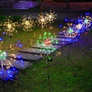 ไฟดอกไม้ไฟโซล่าเซลล์ 90/120Led ดวง พลังงานแสงอาทิตย์ กันน้ํา สําหรับตกแต่งสวน