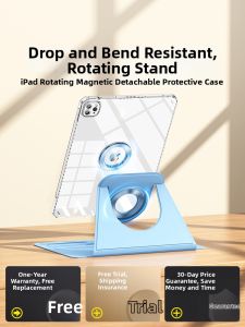 YUANSEPAI | Magnetic Detachable Rotating iPad Case Acrylic Transparent
