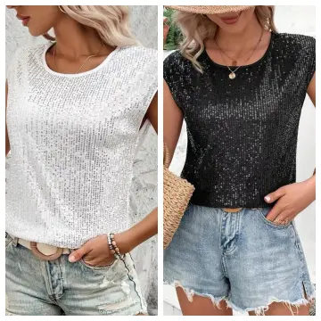 Shop Glitter Sequin Crop Tops online Lazada .my