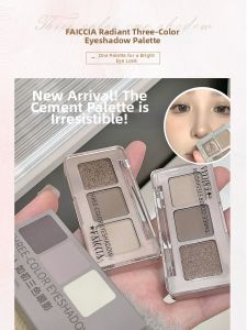Faiccia | Cold Tone Cement Gray Eye Makeup Deep and Matte Pearl Eyeshadow Palette