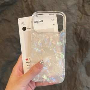 Luxury Shell Pattern Laser Phone Case For iPhone  12 13 14 15 16 17 Pro Max Plus Air IMD Shockproof Bumper Cases Cover
