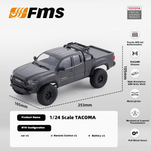 Hot FMS TACOMA FCX24M 1/24 Brushed Remote Control Simulation Climbing Off-Road Vehicle Two-Speed 4WD RC Electric Model With LED