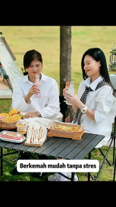 LANTOO Meja Kemah Lipat Outdoor Portabel Praktis Alam Telur Gulung Mudah Dilipat Paduan Aluminium