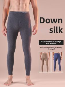 Mens Autumn Thermal Pants Lightweight Fleece Inner Mens Base Layer Pants Warmth Contain Feather down Pants Catman Brand