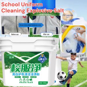 【Value Bucket Pack】School Uniform Cleaning Explosive Salt Laundry Powder Fabric Stain Detergent Remove Dirt Yellow 1kg