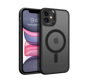 Premium Hybrid Magsafe Dove Black Case For iphone XR 11 12 13 14 15 16 plus pro max
