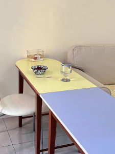 Memphis Ins Antique Solid Wood Oval Color Vintage Dining Table Milk Tea Dessert Shop Cafe Table For Home