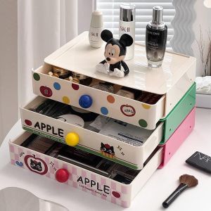 Máy tính để bàn hộp lưu trữ ngăn kéo kiểu dung tích lớn lộn xộn hộp sắp xếp kệ trưng bày mỹ phẩm bàn đa chức năng