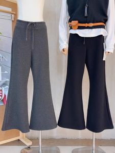 Comfortable Wide Waist Head Yoga Pants Micro Flared Cotton Sporty Casual Pants Womens Loose Fit High Waist Bell Bottoms
