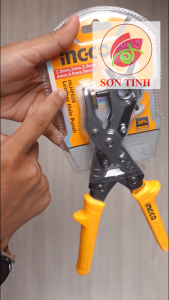 Kìm bấm lỗ tròn dùng được trên chất liệu da giấy carton INGCO HLHP028 tay cầm dài tiết kiệm 30% lực