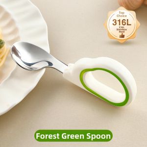 Baby Feeding Spoon and Fork 316L Stainless Steel Set