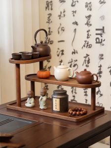 ZHUSHANXIA | Kệ Trưng Bày Bộ Trà Gỗ Nhỏ Phong Cách Trung Quốc Và Đồ Sưu Tầm