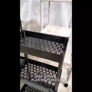 Rak Plastik Kokoh 2/3/4 Tingkat Rak Susun Dapur Serbaguna Model Segitiga & Persegi