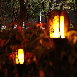 Solar Power Lawn Bulb Vintage Lamp Waterproof Flash Garden Fire