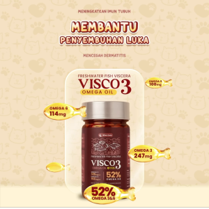 Olive care VISCO3 Murni & Alami Non-GMO Tinggi Omega 3 Omega 6 Omega 9 Fish Oil untuk kucing