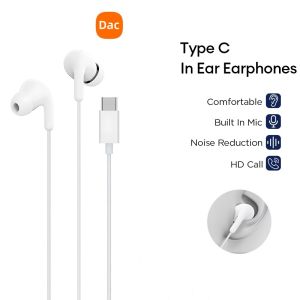 USB Type C Earphones Sports Stereo Earbuds With Wired Control Microphone Headphone for Huawei Xiaomi Smartphone