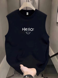 เสื้อกล้ามคอตตอนแท้สำหรับผู้ชาย ทรงหลวม สไตล์ฤดูร้อน คอกลม แขนกุด ระบายอากาศได้ดี เสื้อเชิ้ตแบบสวมหัว