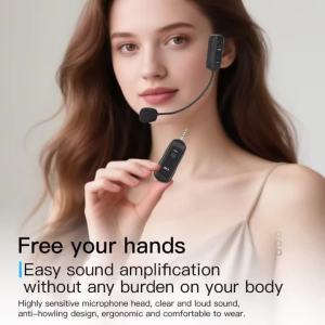 kebidumei | 2.4G Head-mounted Wireless Microphones Headset Transmitter with Receiver For Voice Amplifier Speaker Teaching Tour Guide