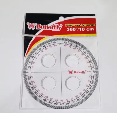 Penggaris busur 360 derajat 10cm full dan 4 lubang