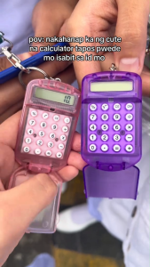 Portable Mini Flip Calculator Creative Keychain Pendant Portable Digital Calculator