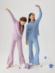 JOLLY BEAN | Merino Wool Girls Suit Knit Top Flare Pants