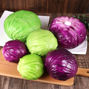 Realistic Simulation Cabbage Model PU Green And Purple Cabbage Roll Hearted Cabbage Ball Chinese Cabbage round Cabbage Lotus White Vegetable Props