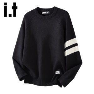 izzue | Casual Loose Round Neck Gray Mens Sweater
