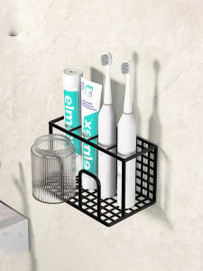 WUBUWEI | Bathroom Toothbrush Cup Rack No-drilling Wall Mount