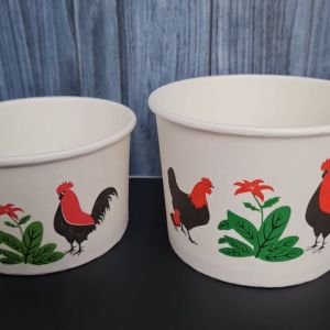 Bowl kertas ayam 12 17 22 27 oz / mangkok kertas Ayam Jago (25 pcs) mangkok premium / mangkok es / mangkok bakso / mangkok tahan panas