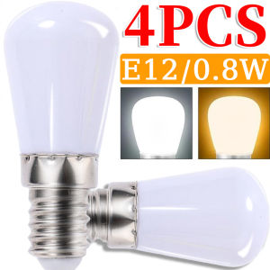 4pcs E12 0.8W Mini LED Light Bulbs / 220V LED Refrigerator Lamp / Refrige Cabinet Display Lamps / Household Mini Night Light