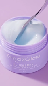 GLAD2GLOW Blueberry Repair Ceramide Moisturizer 30g – Calms Redness & Acne-Prone Skin Non-Sticky 5X Ceramide 30g