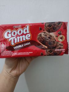 Good Time Cookies Double Cokelat 72g/Good Time Cookies Chocochips Double Choc 72g/Good Time Choco Dip Cookies Chocochips 71gr