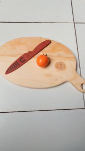 Talenan Kayu Tebal Murah Kuat Motif Oval