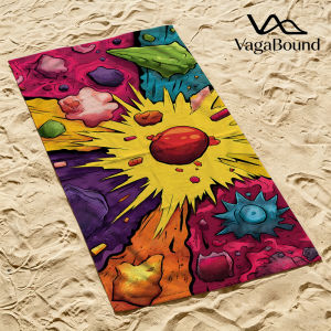 BILIBILI | Comic Book Explosion Luxury Beach Towels Crafted from Combed Cotton Plush and Absorbent Beach Towel or Pool Towels