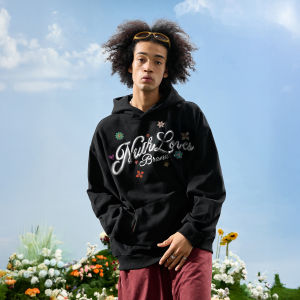 nuthink | Graffiti Floral Retro Hoodie Jacket