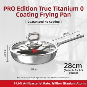 KBH | Titanium No Coating Stainless Steel Frying Pan