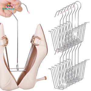 Stainless Steel Drying Shoe Rack Home Stackable Shoe Drying Hook Space Saving Storage Hanging Shelf