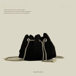 Unique Fashionable Womens Bucket Bag Crossbody Chain Handbag MuziKai 2024 New Style Versatile Bag Soft PU Leather Pure Color