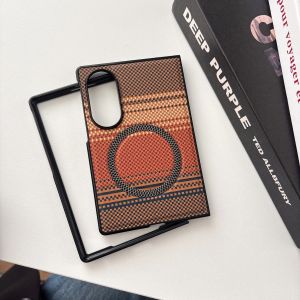 szhaiyu | Color Blocking Woven Texture Leather Case for Samsung Galaxy Z Fold 8 Ultra  ZFold 7 6 5 4 3 Fold8 for Magsafe Shockproof Cover