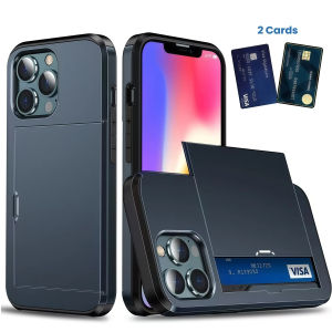 EOENKK | Slide Wallet Credit Card Slot Phone Case For iPhone 17 16 15 14 13 12 11 Pro Plus X XR XS Max SE Armor TPU Shockproof Back Cover