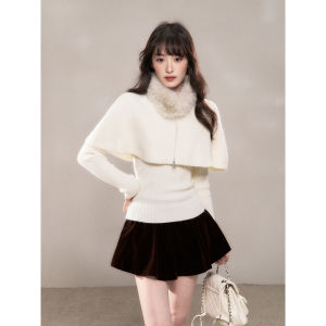 YIKEXIAOYEMEI | Áo Sweater Trắng Thời Trang Form Ôm